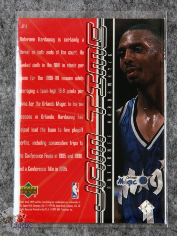Alternative view of 1999-00 Anfernee Hardaway #JT10 Upper Deck MVP Jam Time