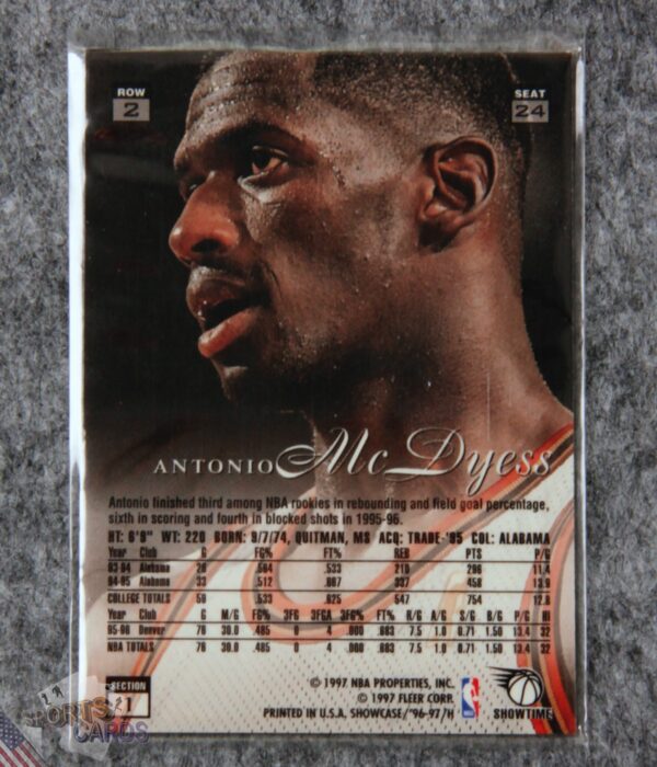 1997-98 Antonio McDyess row2 #24 Fleer Flair Showcase Style-back