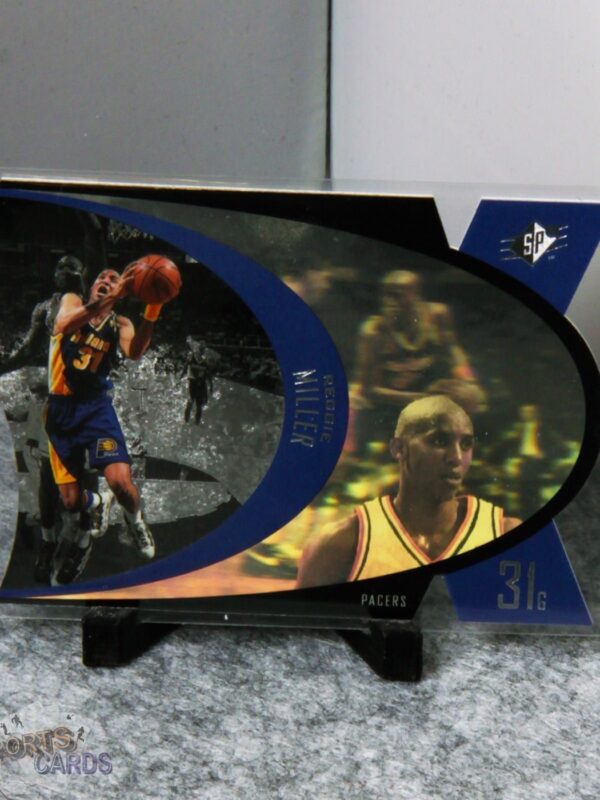 1997-98 Reggie Miller #SPX19 Upper Deck SPx Die-Cut Hologram - Afbeelding 3