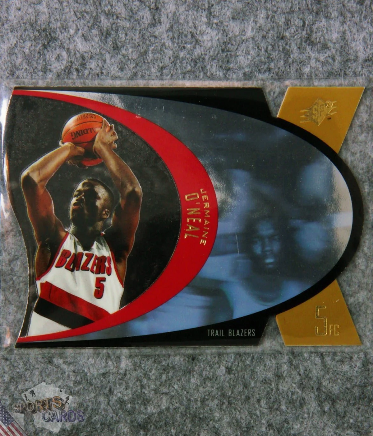 1997-98 Jermaine O'Neal #SPX39 Upper Deck SPx Die-Cut Hologram-front