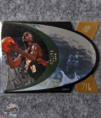 1997-98 Gary Payton #SPX43 Upper Deck SPx Die-Cut Hologram Gold-front