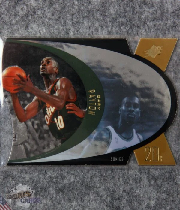 1997-98 Gary Payton #SPX43 Upper Deck SPx Die-Cut Hologram Gold-front