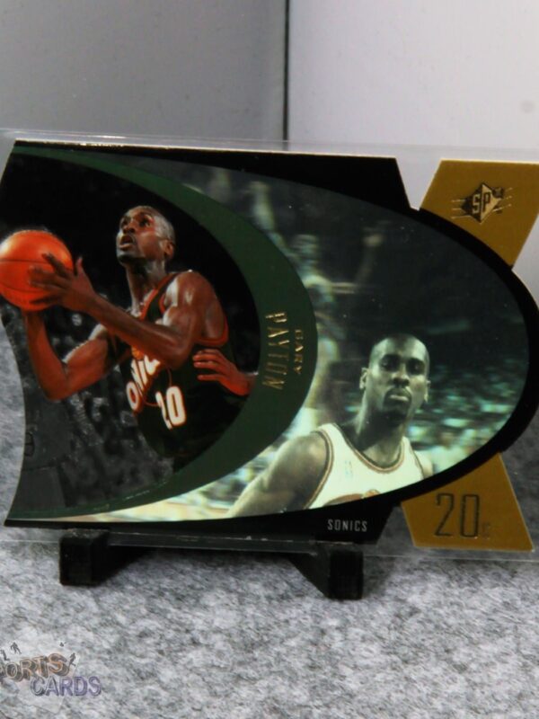 1997-98 Gary Payton #SPX43 Upper Deck SPx Die-Cut Hologram Gold - Afbeelding 3