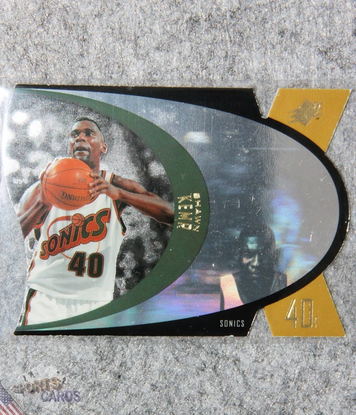 1997-98 Shawn Kemp #SPX42 Upper Deck SPx Die-Cut Hologram Gold-front