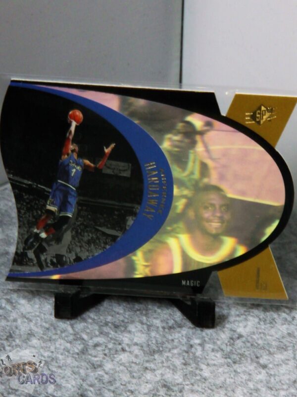 1997-98 Anfernee Hardaway #SPX34 Upper Deck SPx Die-Cut Hologram Gold-stand