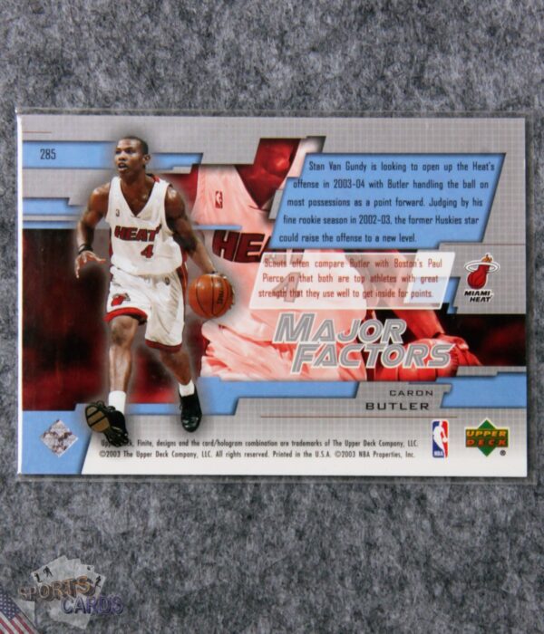 2003-04 Caron Butler #285 Upper Deck Major Factors /1000-back