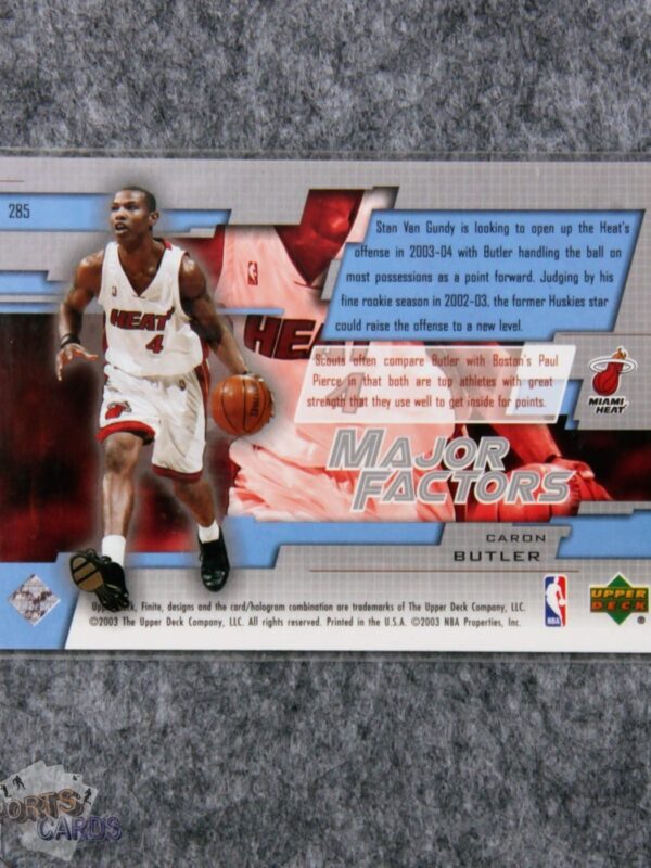 2003-04 Caron Butler #285 Upper Deck Major Factors /1000-back