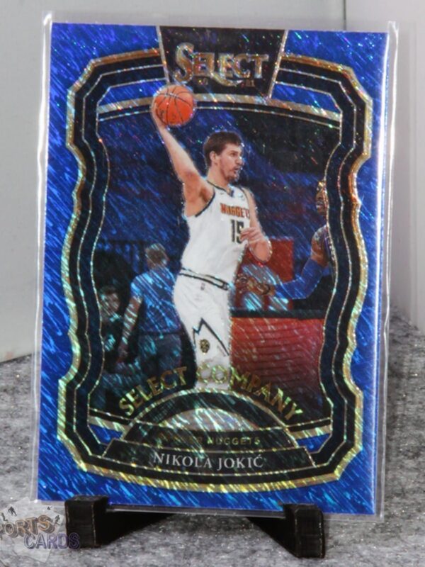 2020-21 Nikola Jokic #16 Panini Select Company Blue Shimmer Prizm-stand
