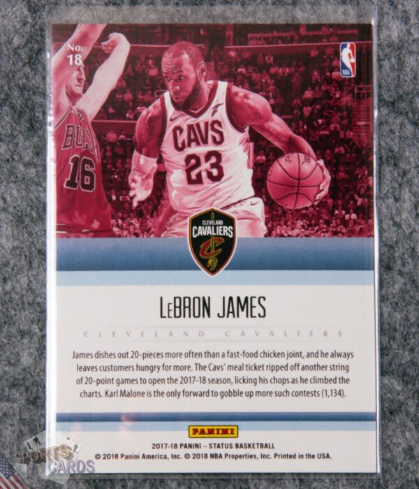 Alternative view of 2017-18 LeBron James #18 Panini Status Symbols