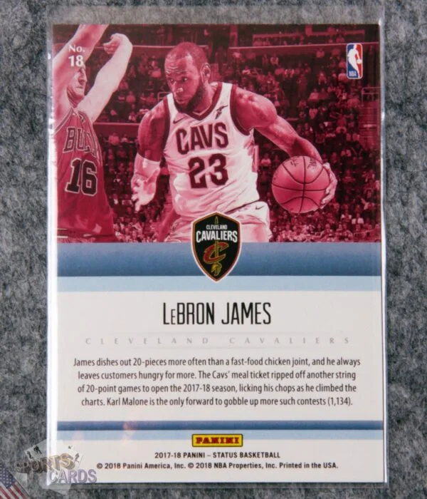 2017-18 LeBron James #18 Panini Status Symbols-back