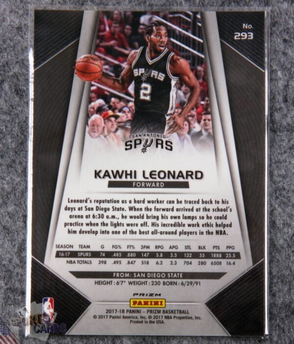 Alternative view of 2017-18 Kawhi Leonard #293 Panini Prizm Disco Prizm