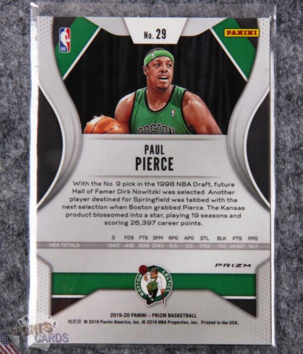 2019-20 Paul Pierce #29 Panini Prizm Green Prizm-back