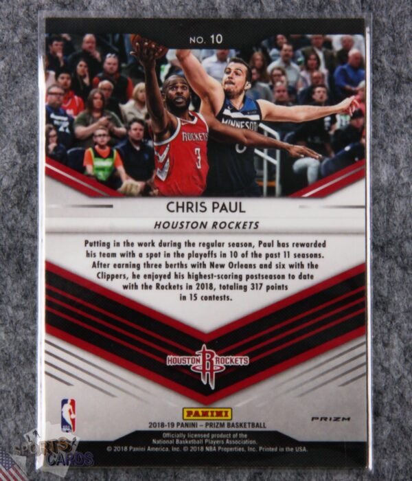 Alternative view of 2018-19 Chris Paul #10 Panini Prizm Go Hard or Go Home Fast Break Prizm