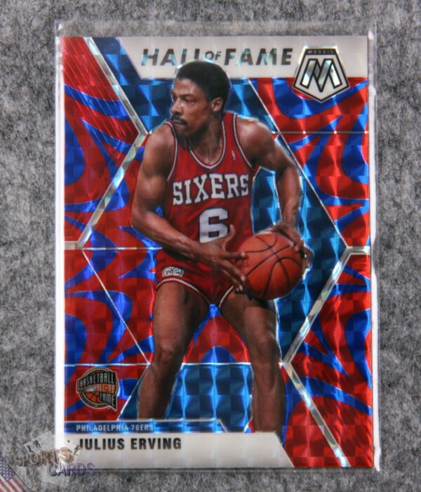 2019-20 Julius Erving #288 Panini Mosaic Hall of Fame Reactive Blue Prizm