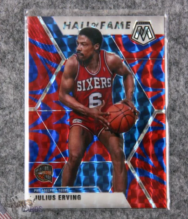 2019-20 Julius Erving #288 Panini Mosaic Hall of Fame Reactive Blue Prizm-front