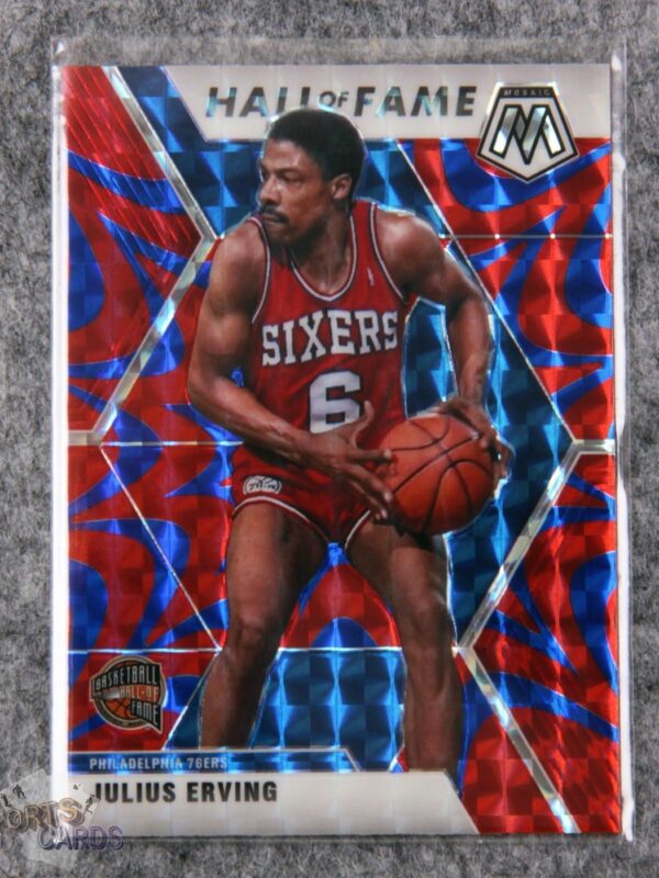 2019-20 Julius Erving #288 Panini Mosaic Hall of Fame Reactive Blue Prizm