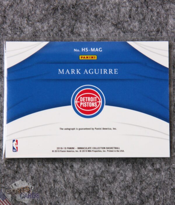 2018-19 Mark Aguirre #HS-MAG Panini Immaculate Heralded Signatures /49-back