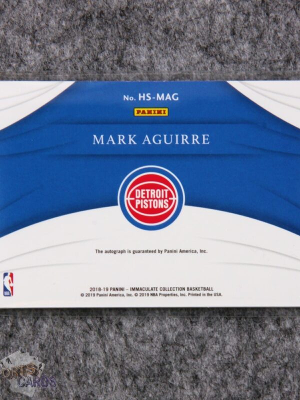 2018-19 Mark Aguirre #HS-MAG Panini Immaculate Heralded Signatures /49-back