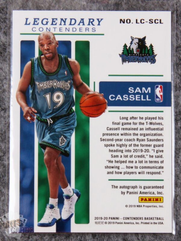 2019-20 Sam Cassell #LC-SCL Panini Legendary Contenders Signature /49-back