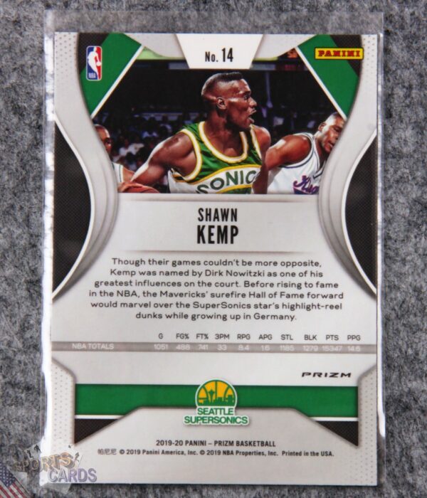 2019-20 Shawn Kemp #14 Panini Prizm Green Prizm-back