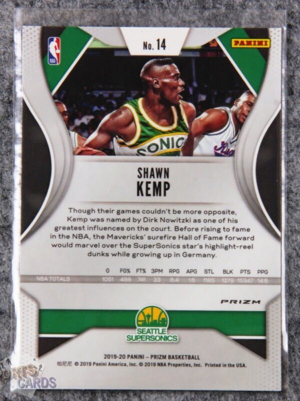 2019-20 Shawn Kemp #14 Panini Prizm Green Prizm-back