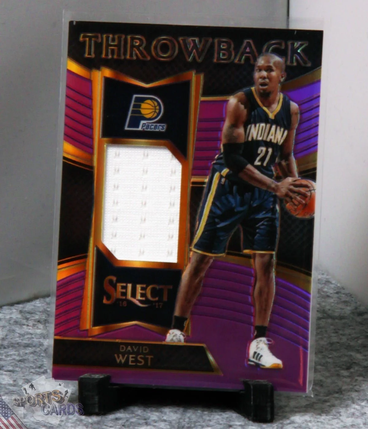 2016-17 David West #4 Panini Select Throwback Purple Prizm /99-stand