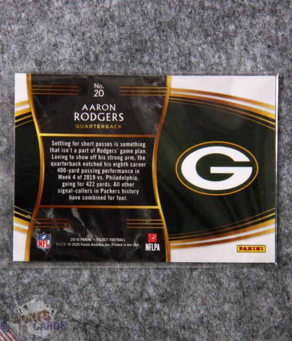2019 Aaron Rodgers #20 Panini Select Snapshots-back