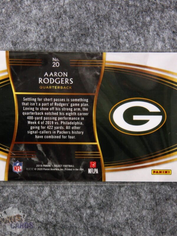 2019 Aaron Rodgers #20 Panini Select Snapshots-back