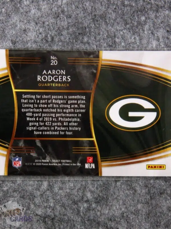 2019 Aaron Rodgers #20 Panini Select Snapshots-back