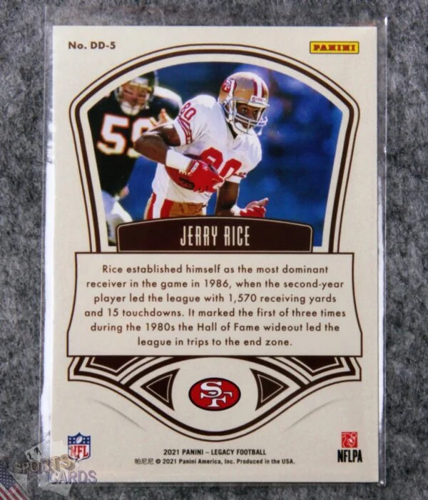 2021 Jerry Rice #DD-5 Panini Legacy Decade of Dominance-back