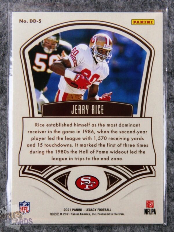 Alternative view of 2021 Jerry Rice #DD-5 Panini Legacy Decade of Dominance