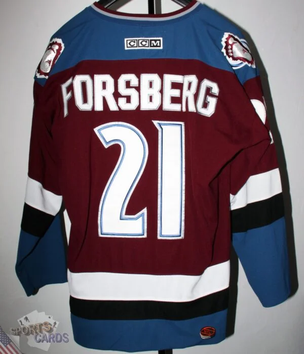 Peter Forsberg #21 Colorado Avalanche Away Throwback NHL Hockey Jersey-back