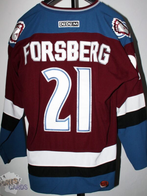 Peter Forsberg #21 Colorado Avalanche Away Throwback NHL Hockey Jersey-back