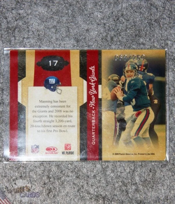 2009 Eli Manning #17 Panini Donruss Classics Sunday's Best /250-back