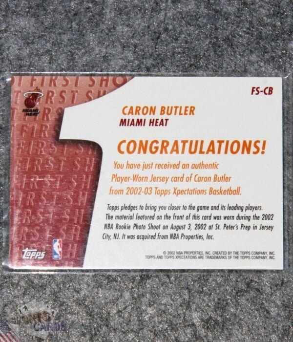 2002-03 Caron Butler #FS-CB Topps Xpectations First Shot RC-back
