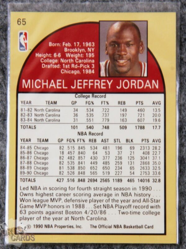 1990-91 Michael Jordan #65 NBA Hoops-back