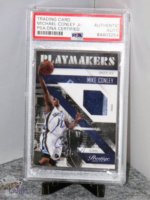 2010-11 Mike Conley #10 Panini Prestige Playmakers Prime PSA-DNA /49 - Afbeelding 3