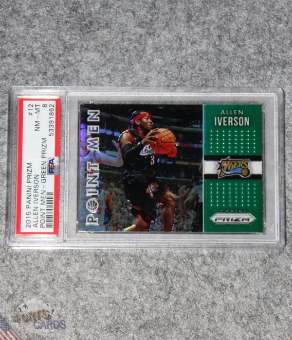 2015-16 Allen Iverson #12 Panini Green Prizm Point Men PSA 8 NM-MT POP 1
