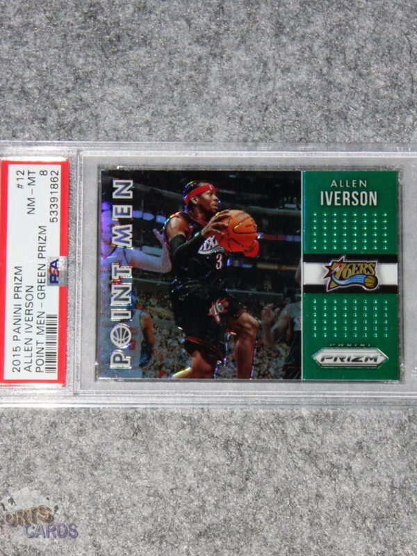 2015-16 Allen Iverson #12 Panini Green Prizm Point Men PSA 8 NM-MT POP 1