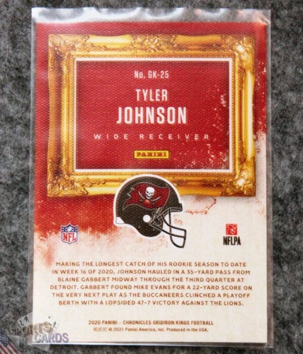 2020 Tyler Johnson #GK-25 Panini Chronicles Gridiron Kings RC-back