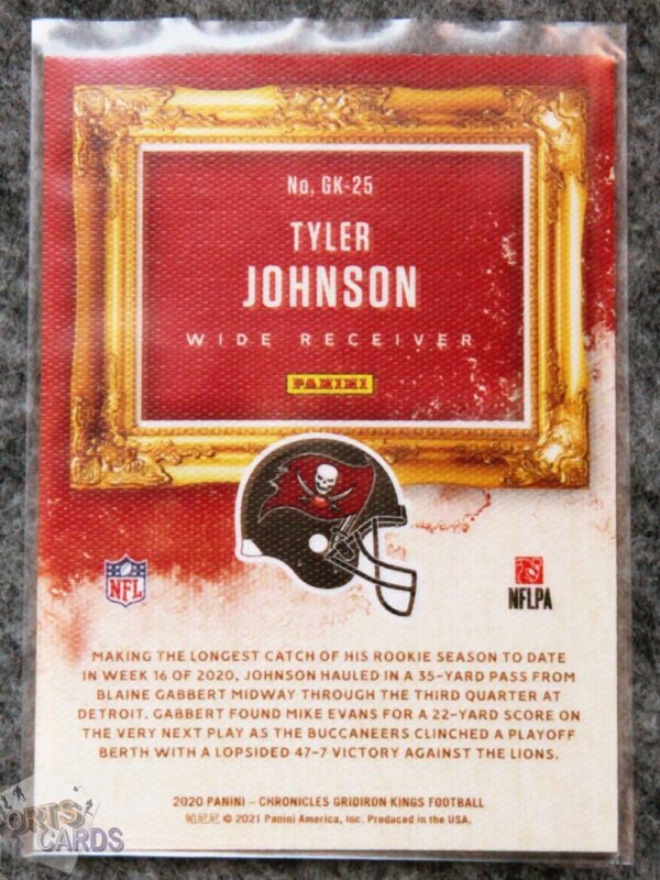 Alternative view of 2020 Tyler Johnson #GK-25 Panini Chronicles Gridiron Kings RC