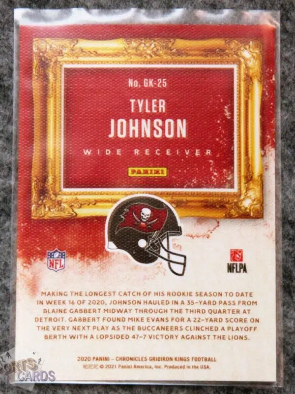 2020 Tyler Johnson #GK-25 Panini Chronicles Gridiron Kings RC-back