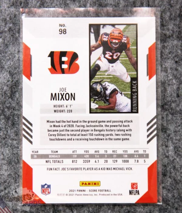 2021 Joe Mixon #98 Panini Score-back