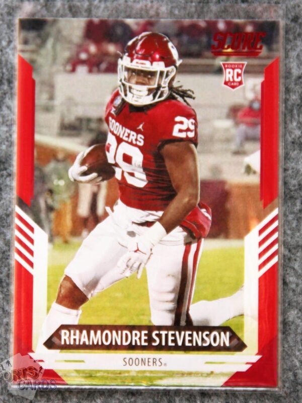 2021 Rhamondre Stevenson #386 Panini Score Red RC