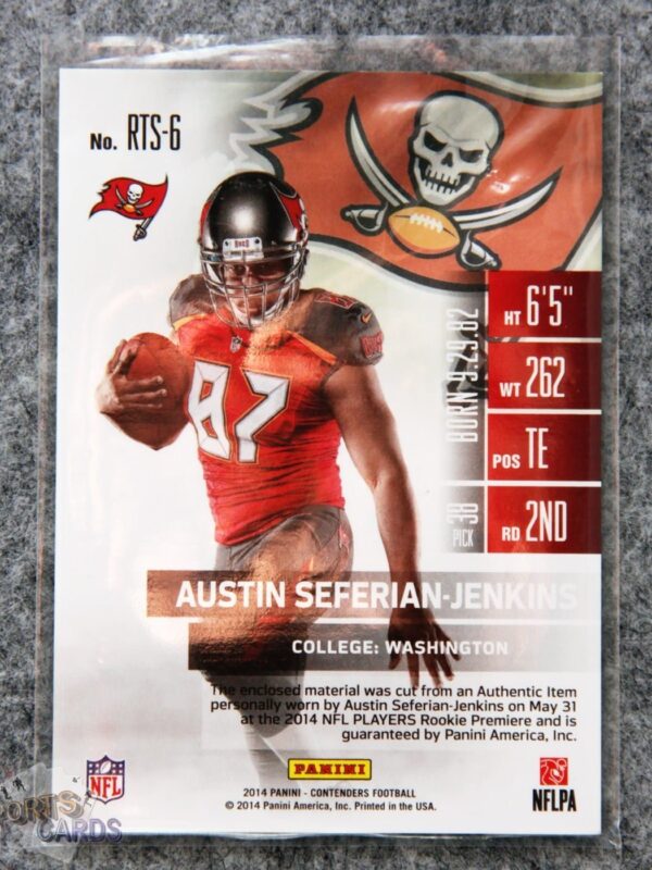 Alternative view of 2014 Austin Seferian-Jenkins #RTS-6 Panini Contenders Rookie Ticket RC