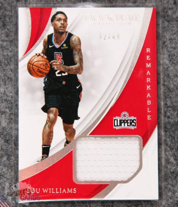 2018-19 Lou Williams #RM-LWL Panini IC Remarkable Memorabilia /49