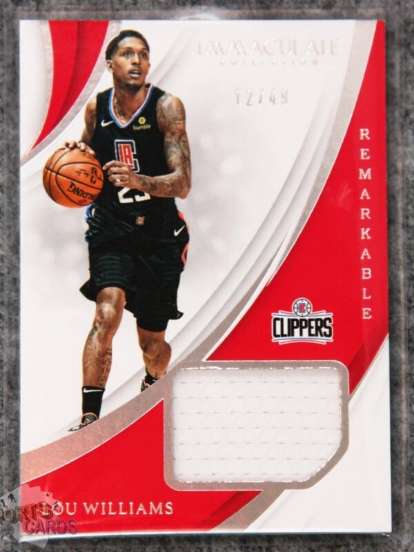 2018-19 Lou Williams #RM-LWL Panini IC Remarkable Memorabilia /49-front