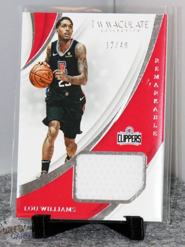 2018-19 Lou Williams #RM-LWL Panini IC Remarkable Memorabilia /49 - Afbeelding 3