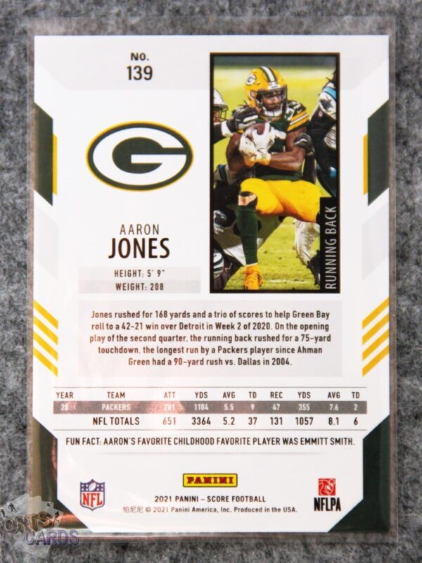 2021 Aaron Jones #139 Panini Score-back