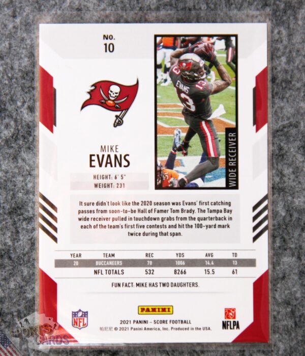 2021 Mike Evans #10 Panini Score-back